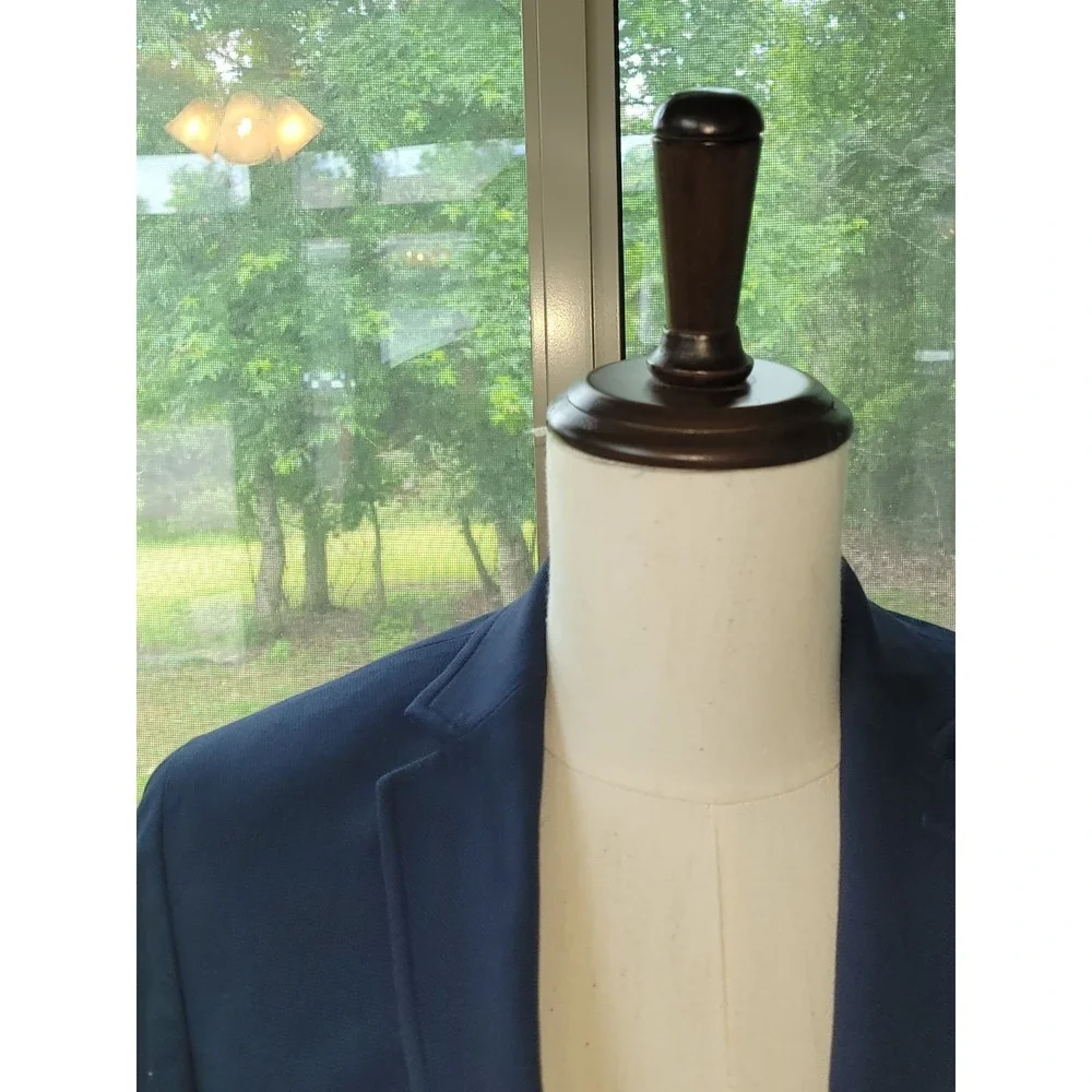 BANANA REPUBLIC 38S Blue Blazer Jacket Tailored Fit Cotton 2 Button